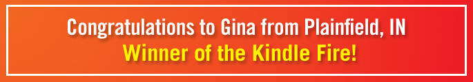 Congratulations to Kindle Winner!