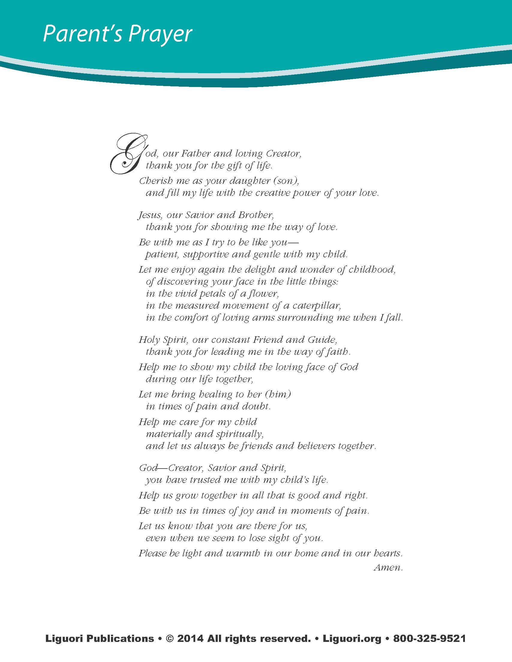 A Parent's Prayer