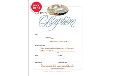 Baby's Baptism Certificate Package of 10