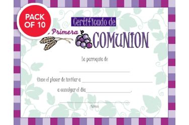 Certificado de La Primera Comunion Package of 10