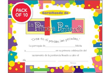 Certificado de La Primera Penitencia Package of 10