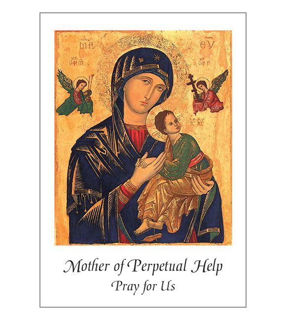 Our Mother of Perpetual Help Holy Card with Angelus Prayer