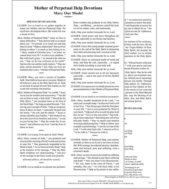 Mother of Perpetual Help Devotions: Mary Our Model