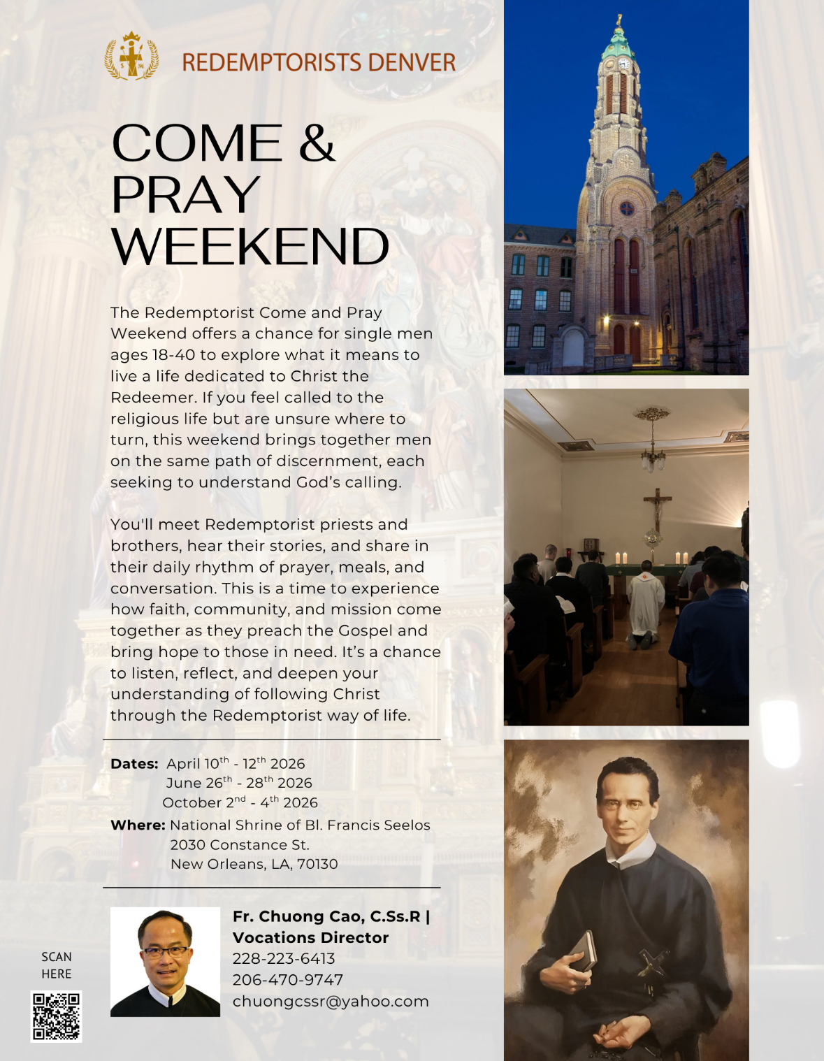 2026 Redemptorist Come and Pray Flyer